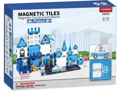 Magnetic Tiles - Police Edition بلاط مغناطيسي -  الشرطة